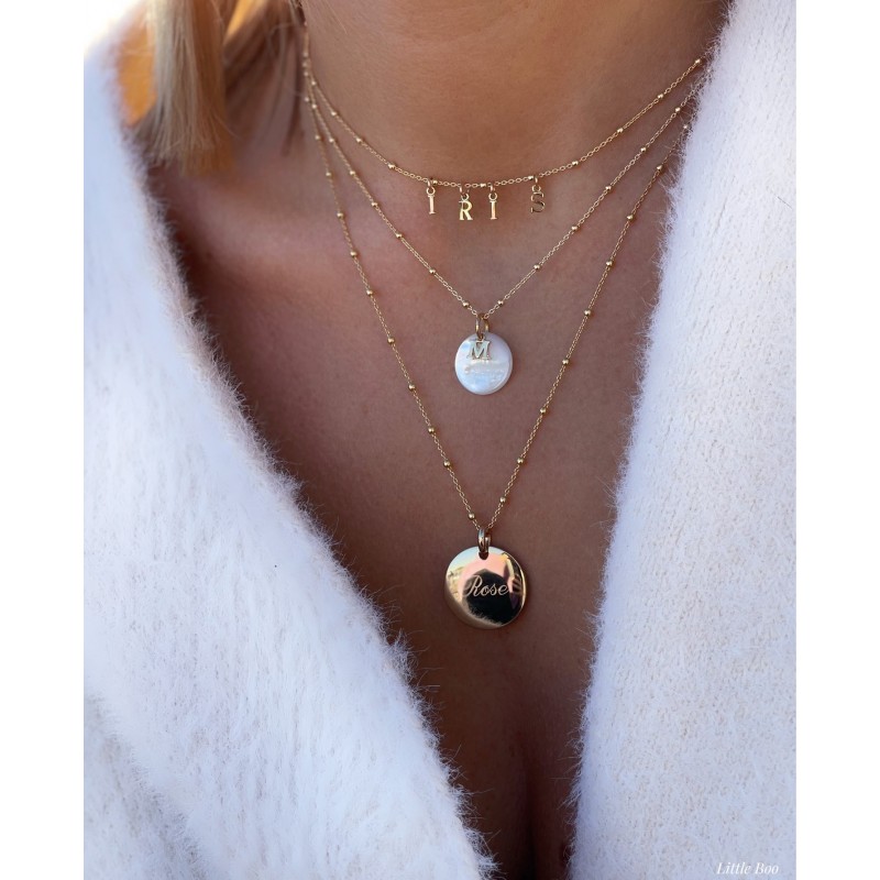 Collier Lettres à Composer Or