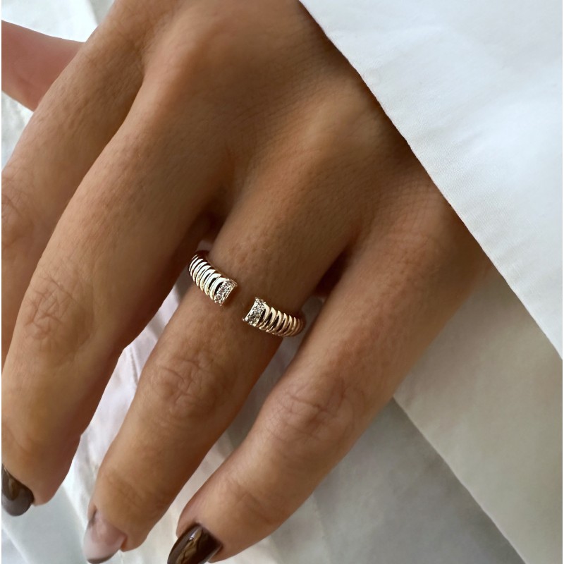 Bague Marilyn pour femme plaquée or et oxydes de zirconium