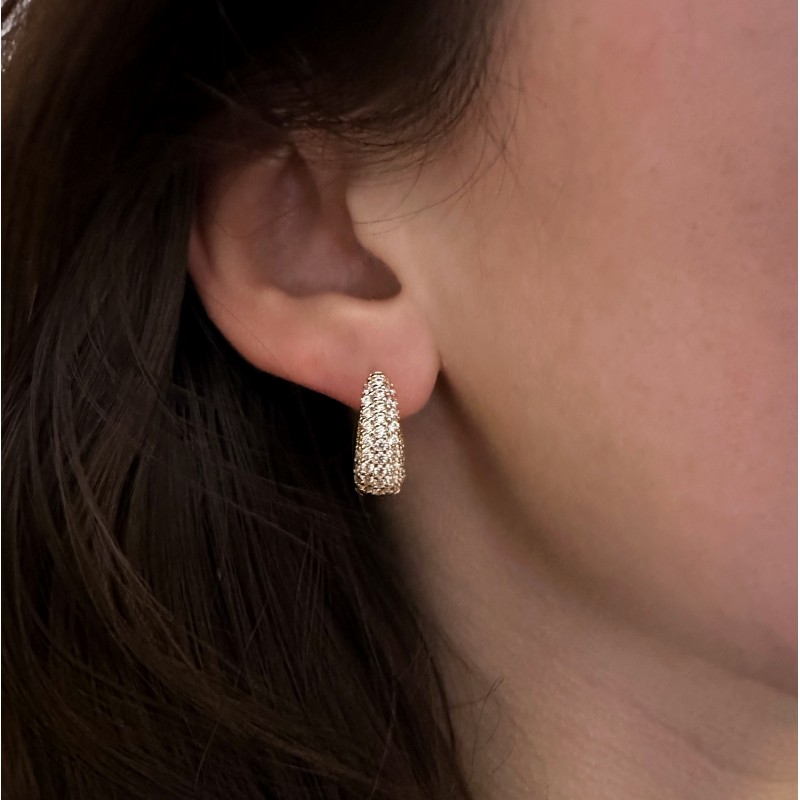 Boucles d'oreilles Dona strass or
