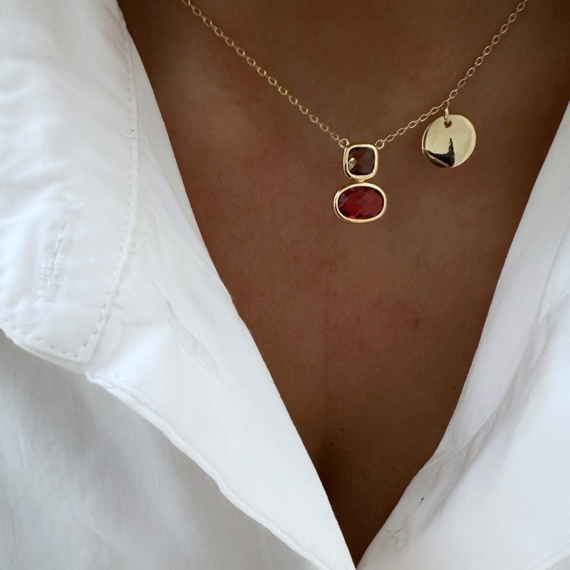 Collier Ella Bordeaux or