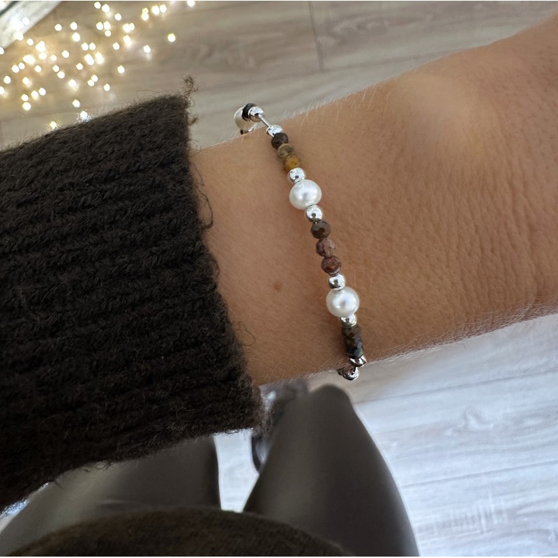 Jonc Talisman Piétersite en argent