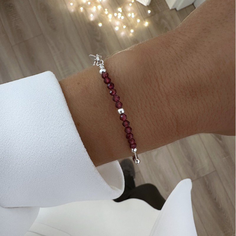 Jonc Talisman Grenat en argent