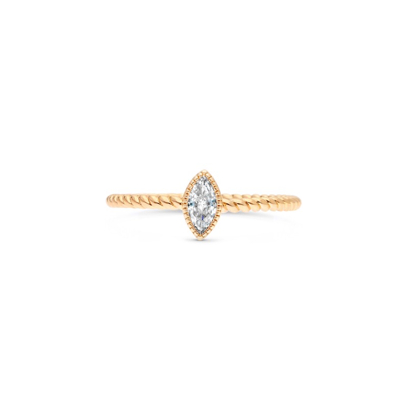 Bague Météore pour femme plaquée or et oxyde de zirconium