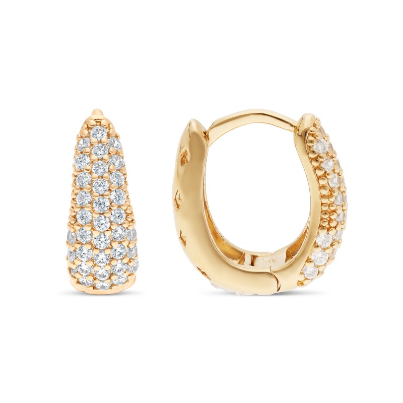 Boucles d'oreilles Dona strass or