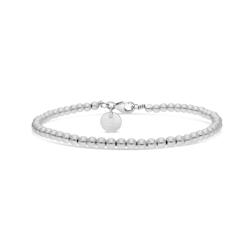 Jonc de perles femme en argent 925