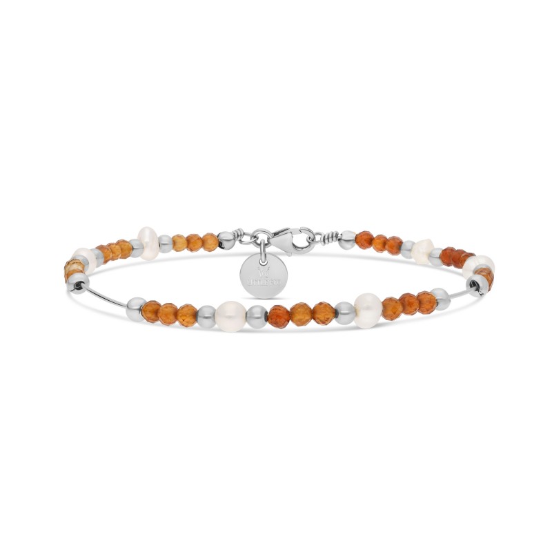 Jonc Talisman Hessonite et argent