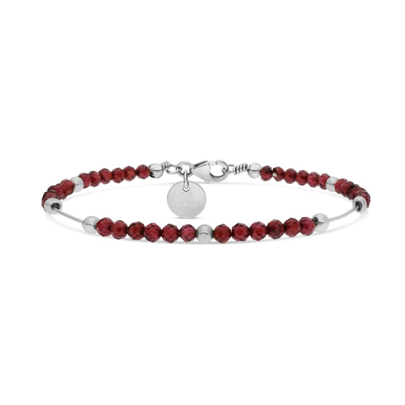 Jonc Talisman Grenat en argent