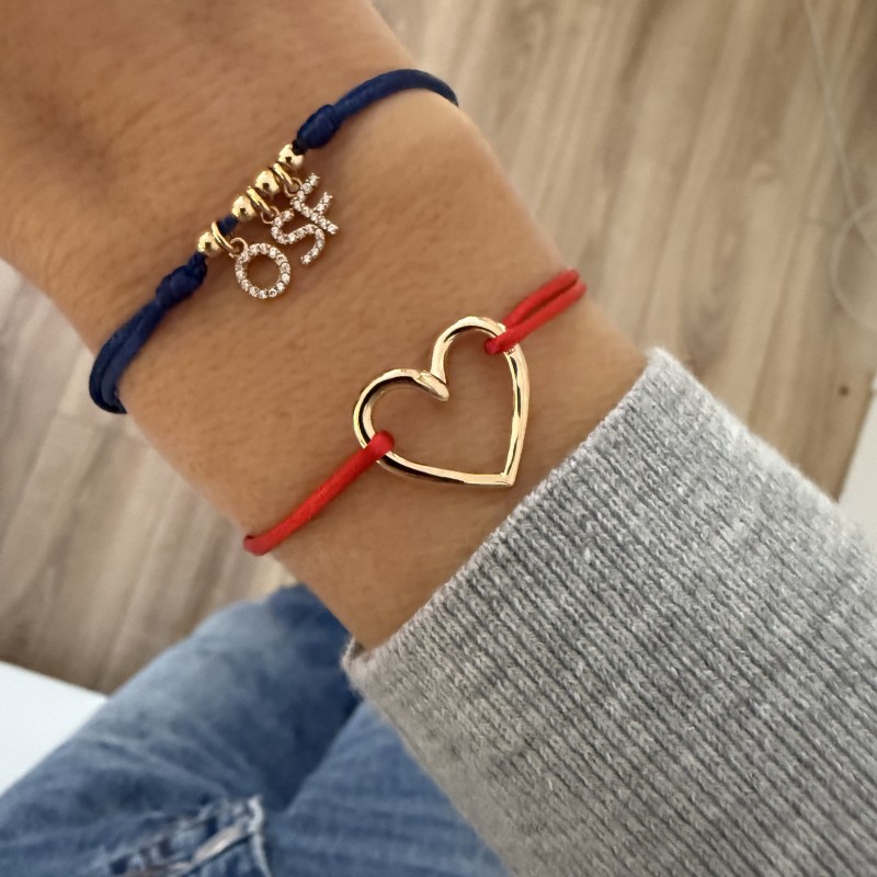 Bracelet cordon cœur GM or