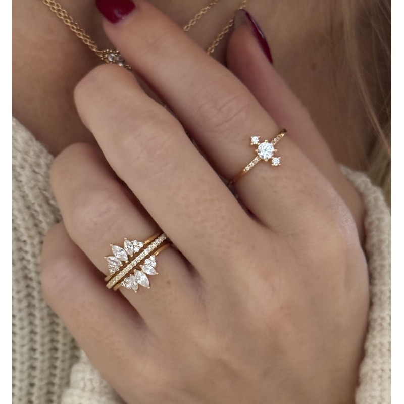 Bague Diadème or