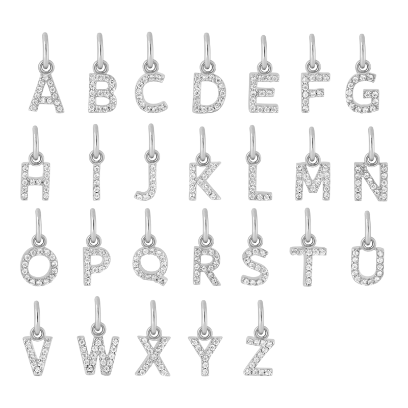 Bracelet lettre strass en argent