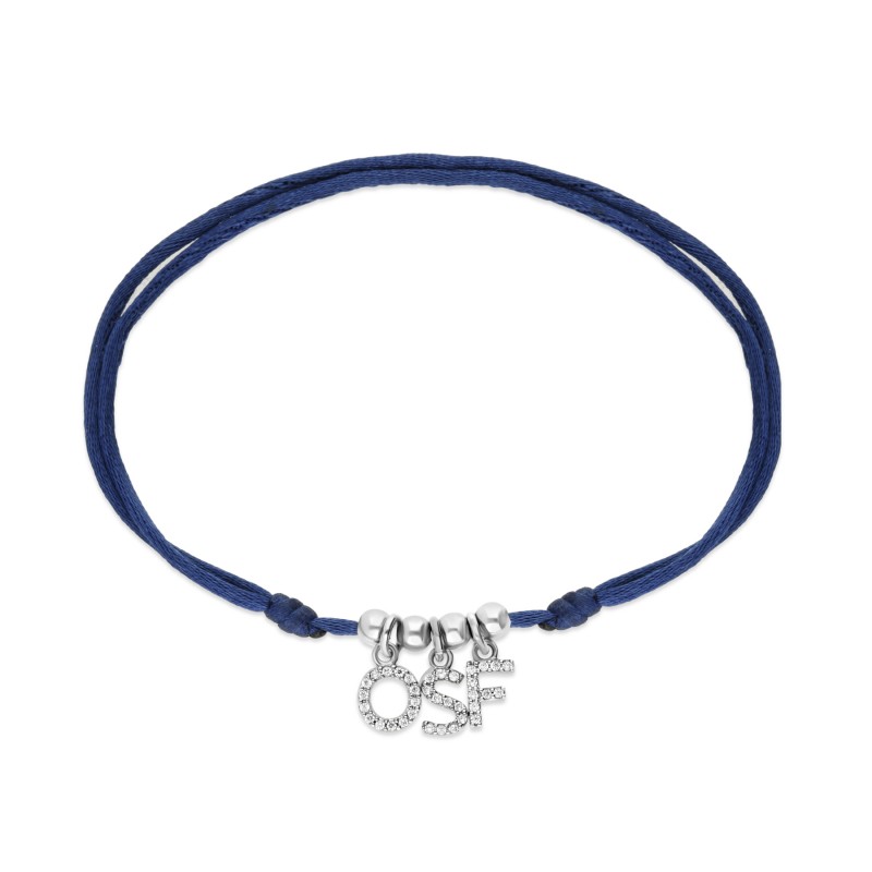 Bracelet lettre strass en argent