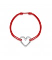 Bracelet cordon cœur en argent GM