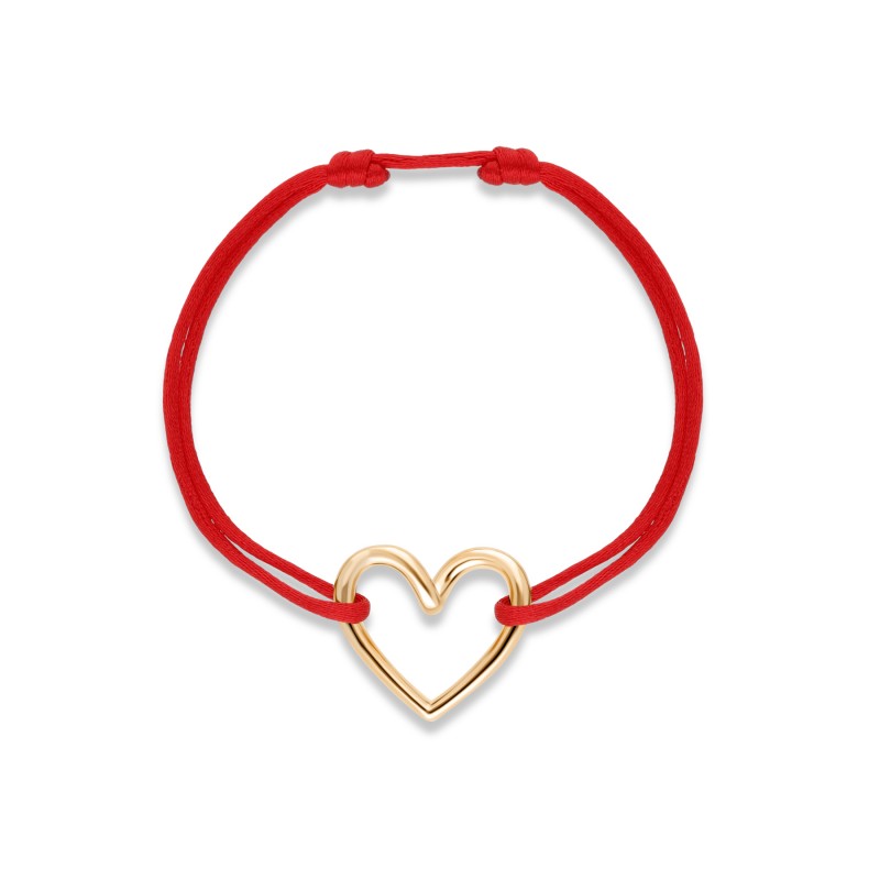 Bracelet cordon cœur GM or