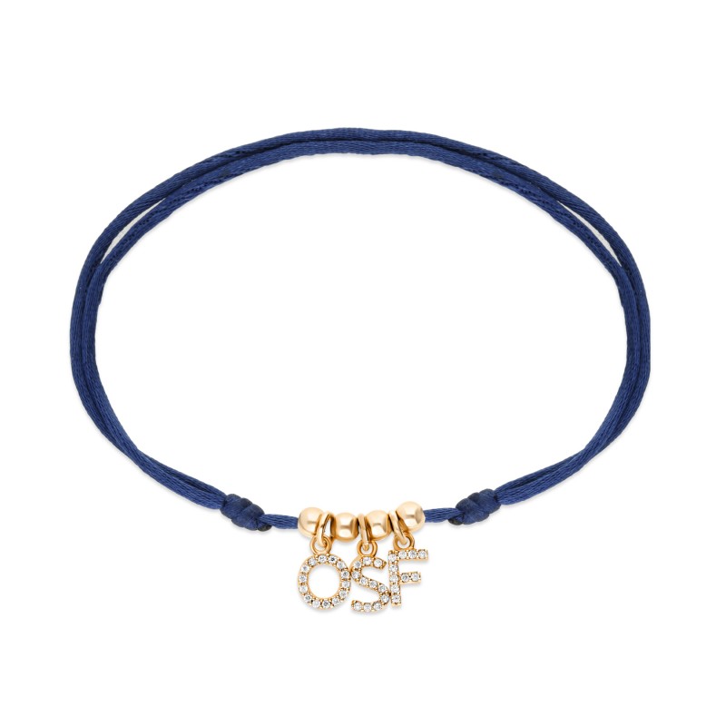 bracelet lettre strass or