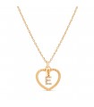 Collier cœur lettre or