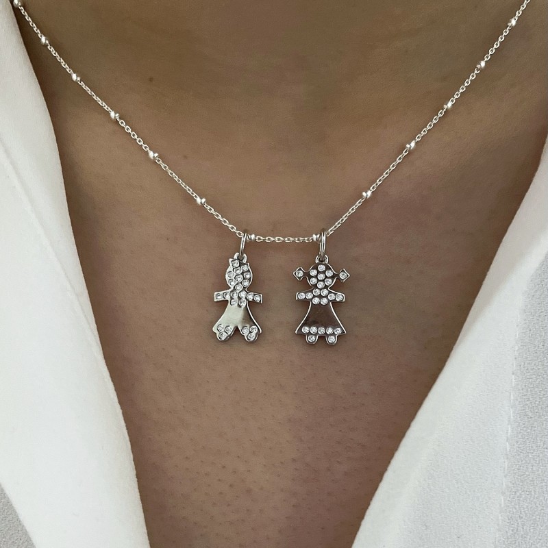 Collier chérubins en argent à composer