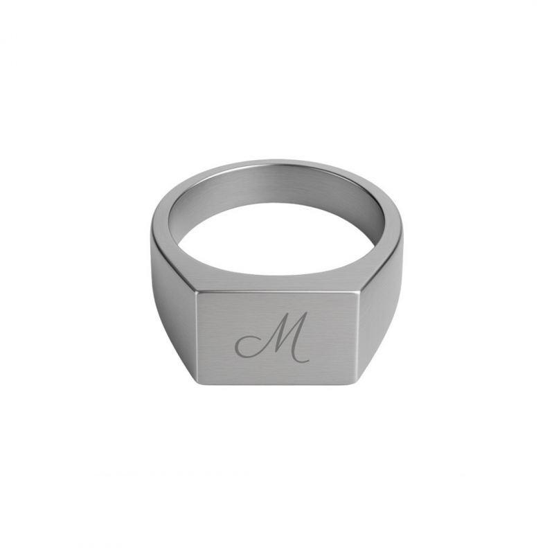Bague chevalière moderne pour homme en acier
