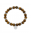 Bracelet perles Œil de tigre pour homme  à graver