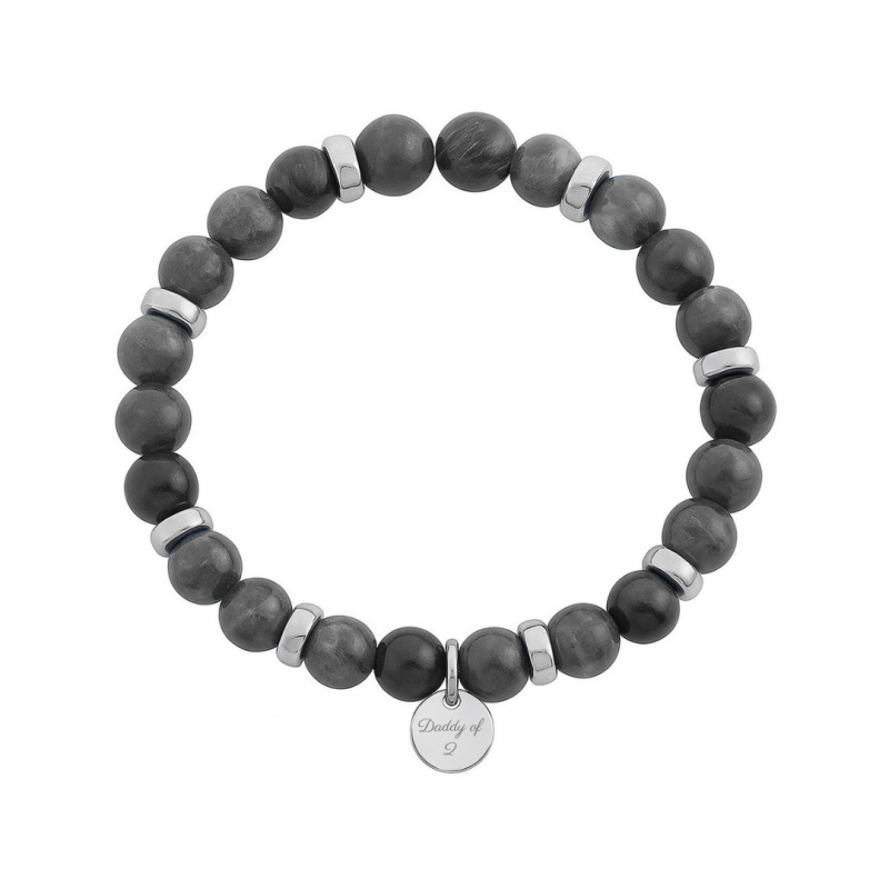 Bracelet perles Labradorite pour homme à graver
