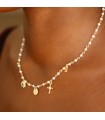 Collier Maya or et perles d'eau douce personnalisable