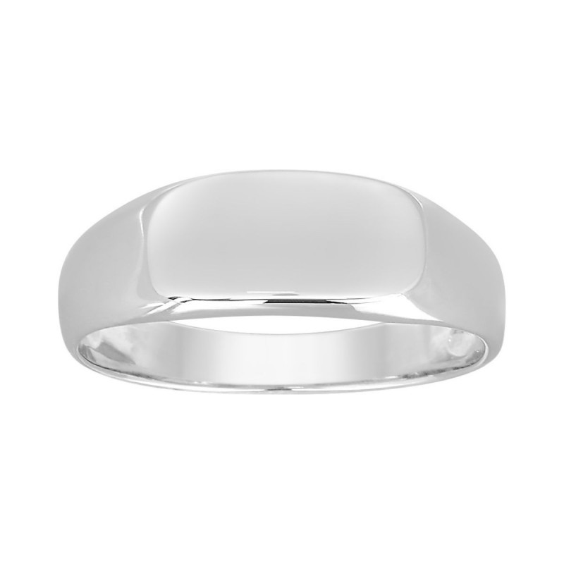 Chevalière rectangulaire en argent personnalisable
