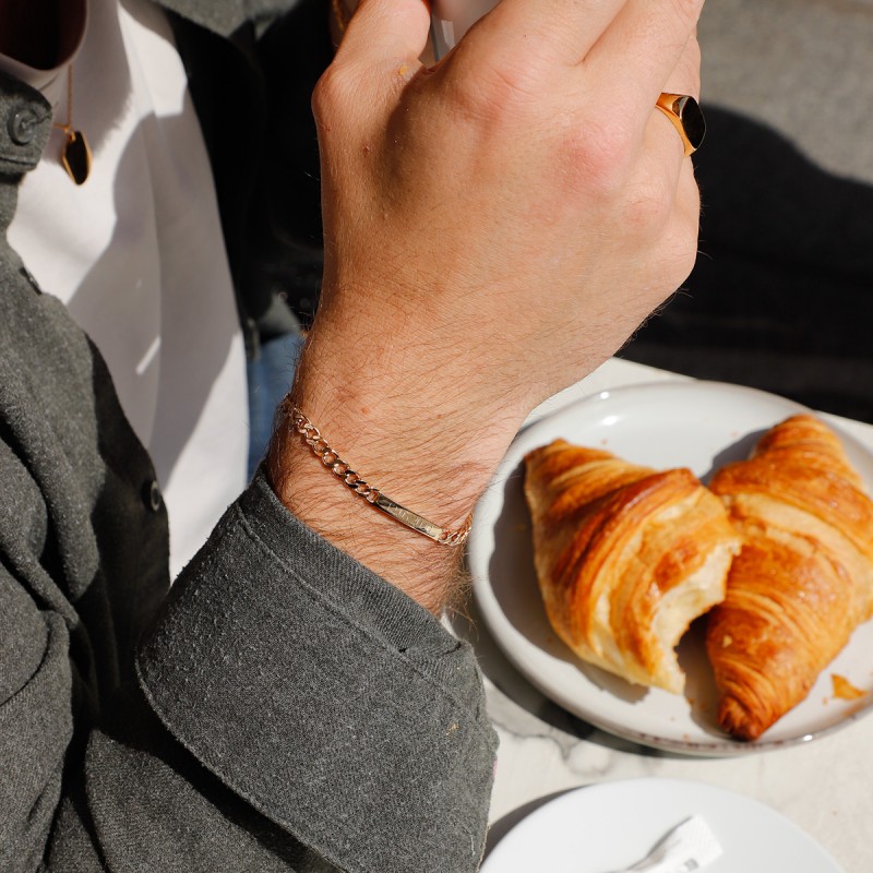 Gourmette pour homme or à graver