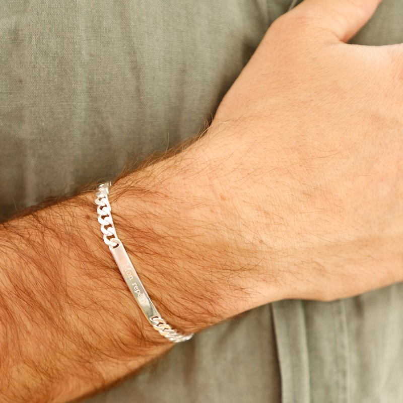 Gourmette pour homme en argent 925 à graver