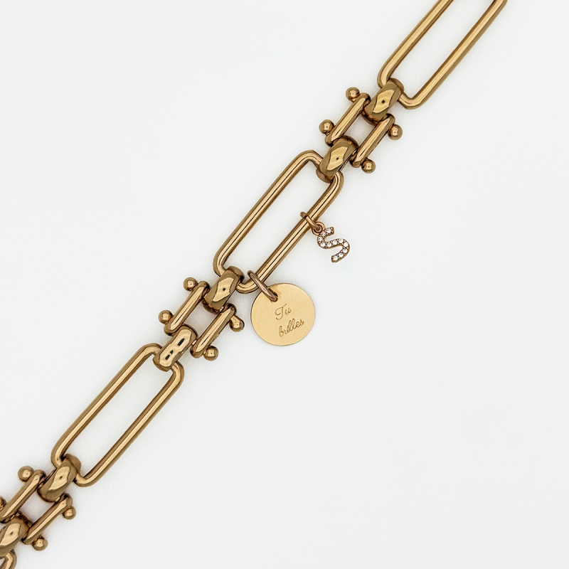 Bracelet Positano médaille et lettre or