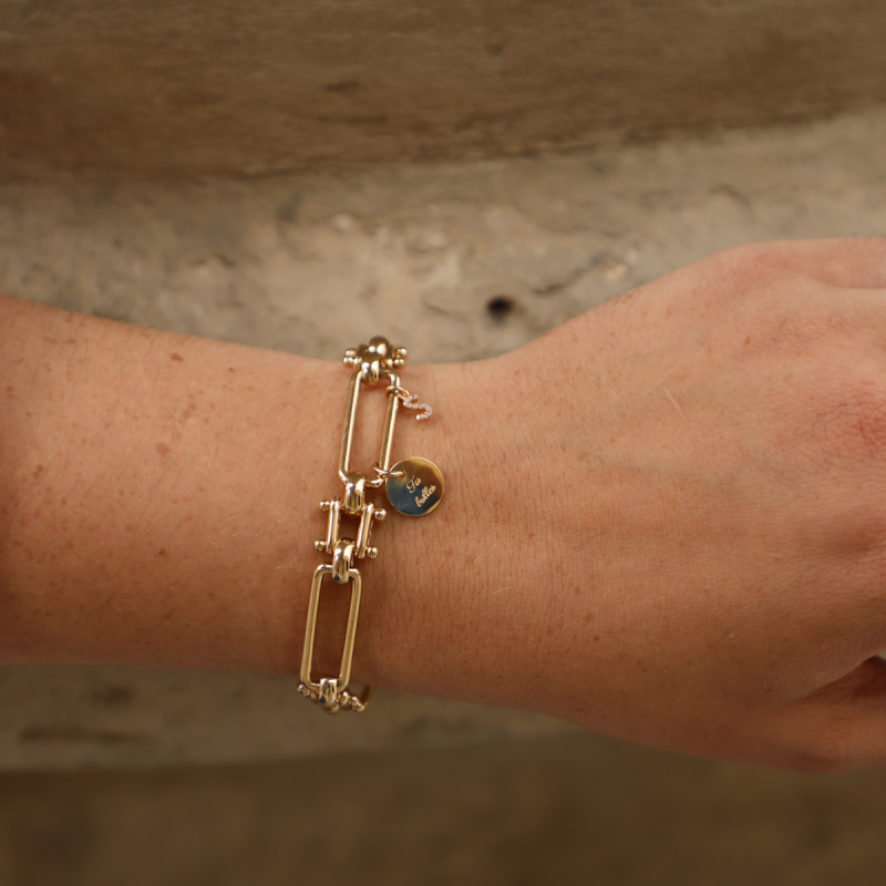 Bracelet Positano médaille et lettre or