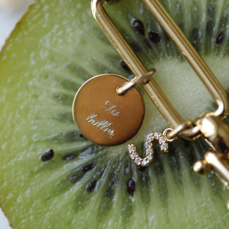 Bracelet Positano médaille et lettre or
