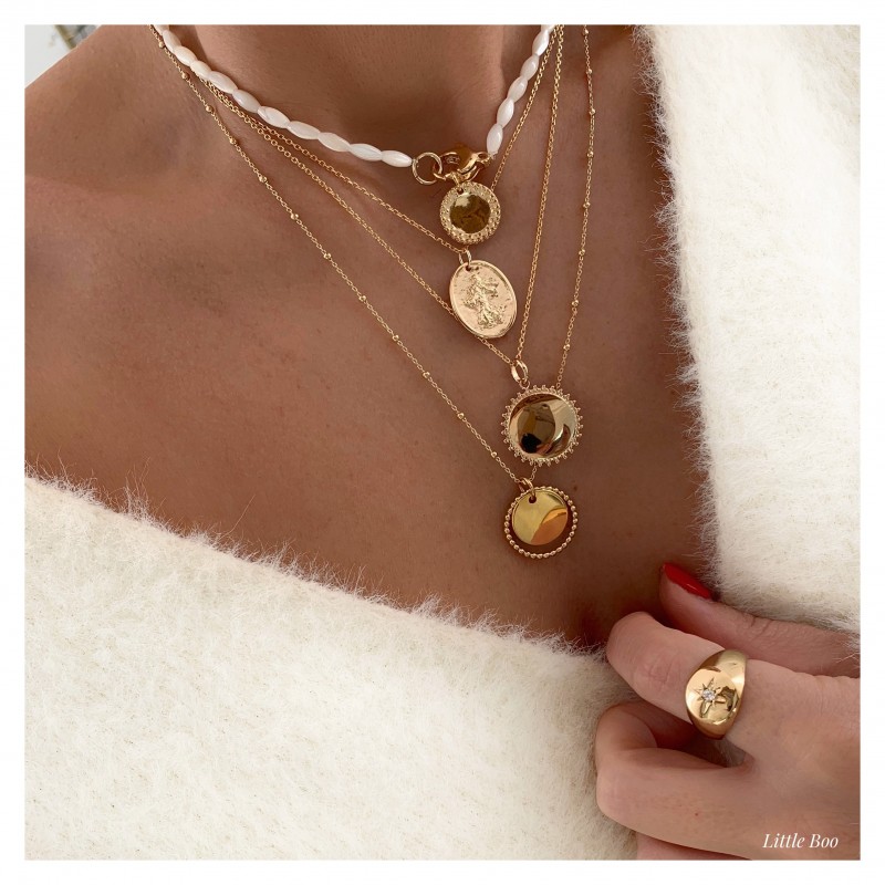 Collier vogue en argent/or personnalisable