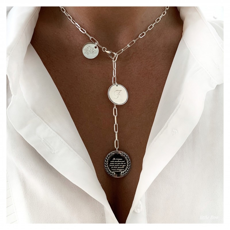 Collier zodiac en argent personnalisable