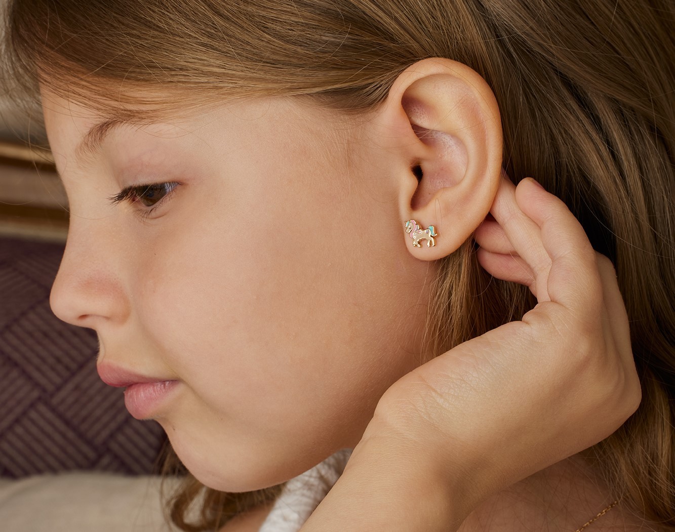 Boucles d'oreilles pour enfant plaquées or - Little Boo